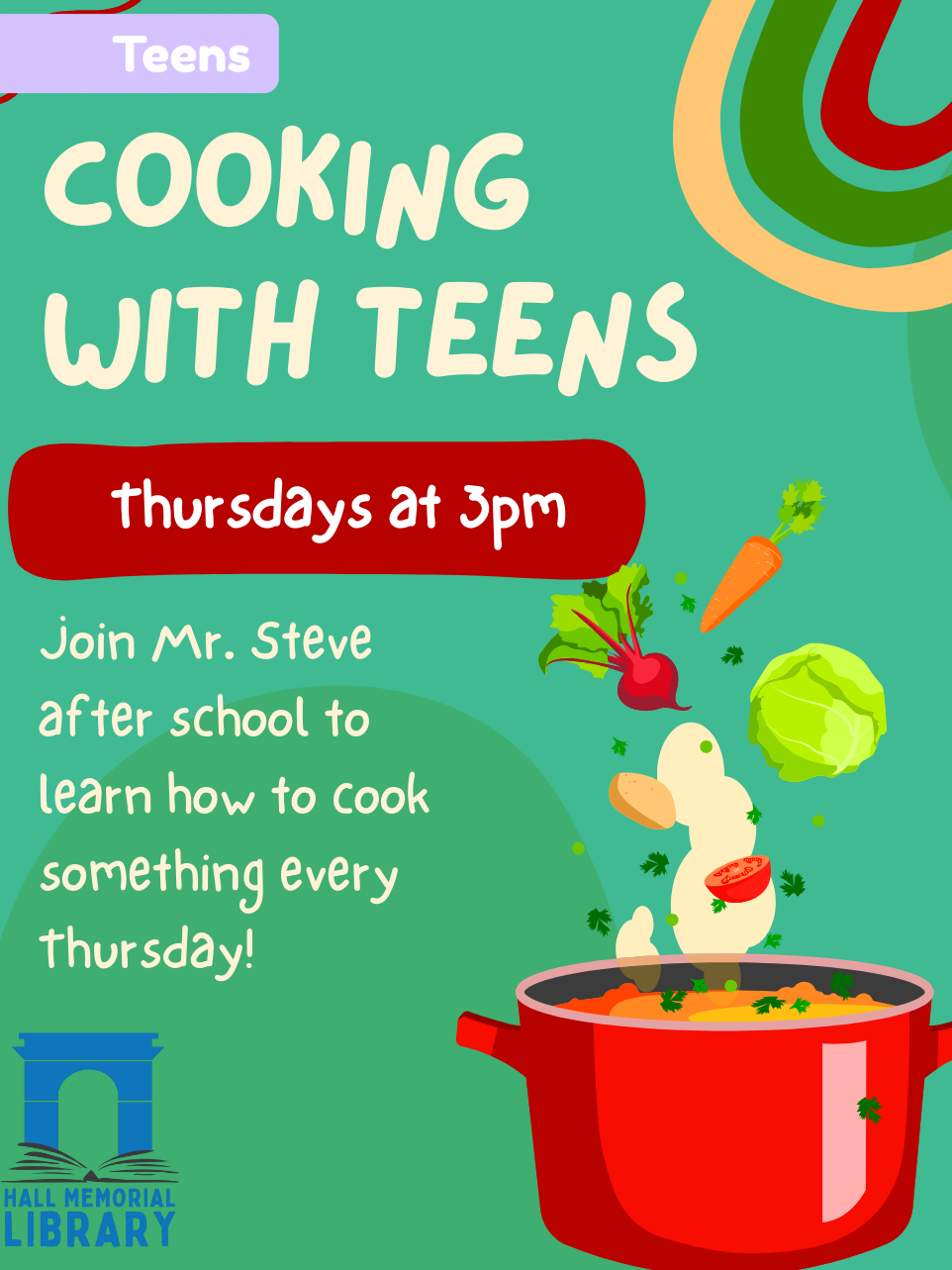 Teen Cooking Class Thursdays at 3pm
