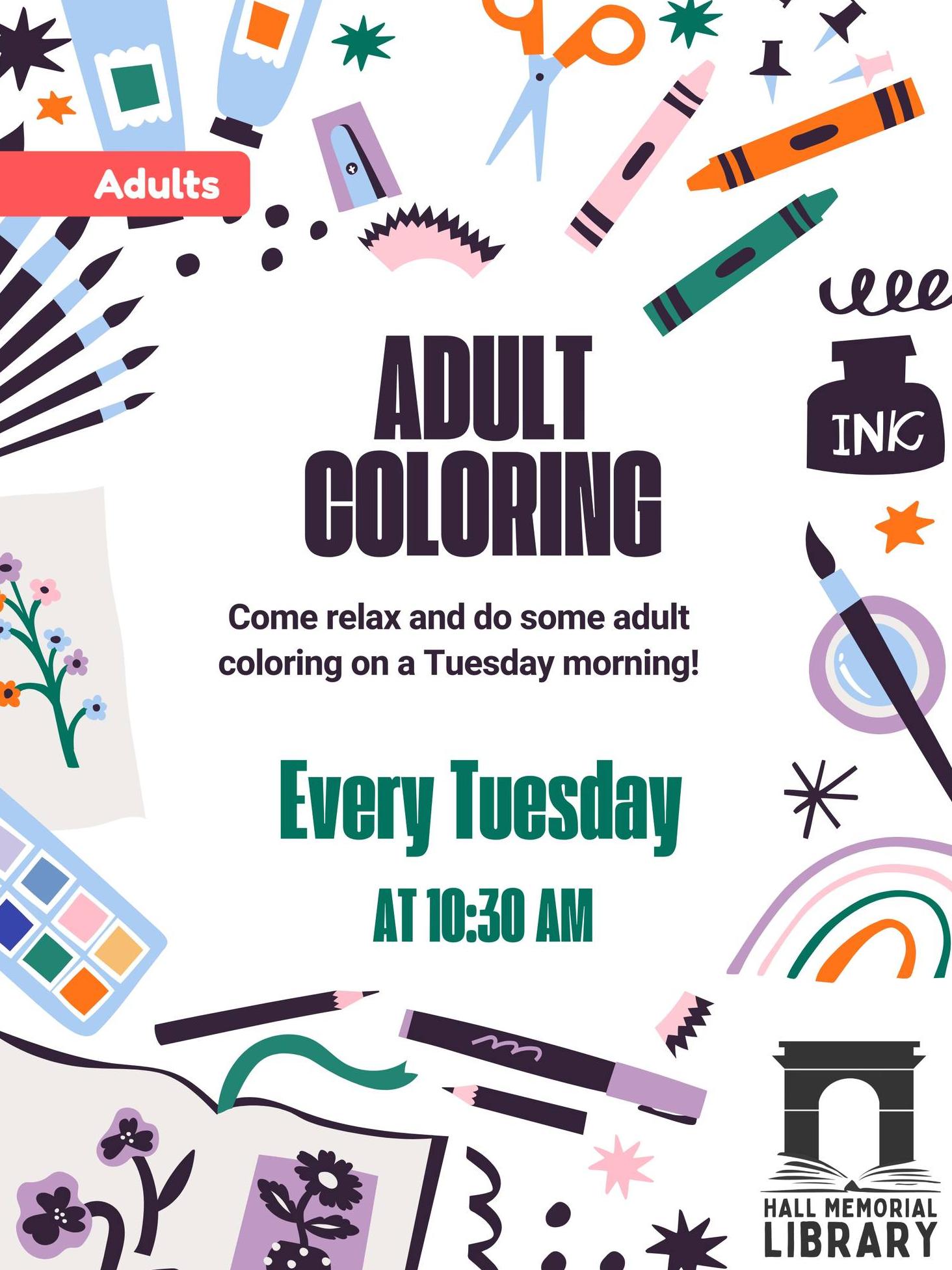 Adult Coloring at the library