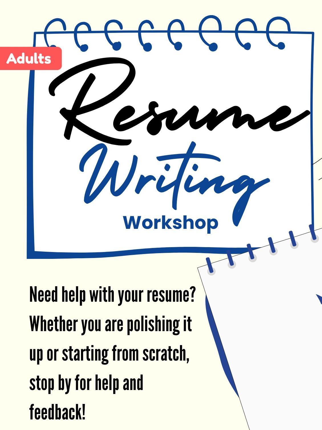 Resume Writing rescheduled to 2.2 at 3pm