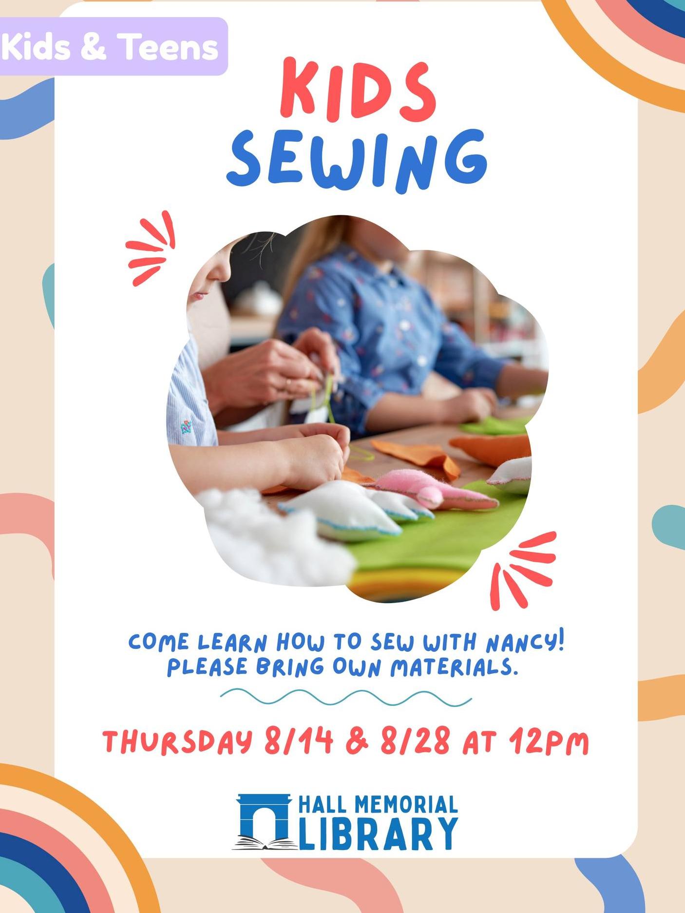 children sewing