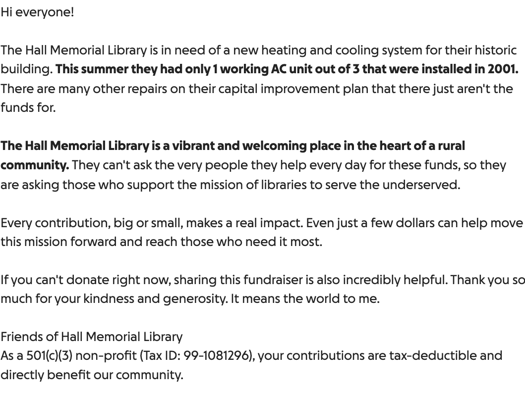 GofundMe information